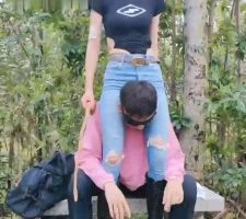 【暴力美学】户外断头骑/闻舔长靴白棉袜 bf34473